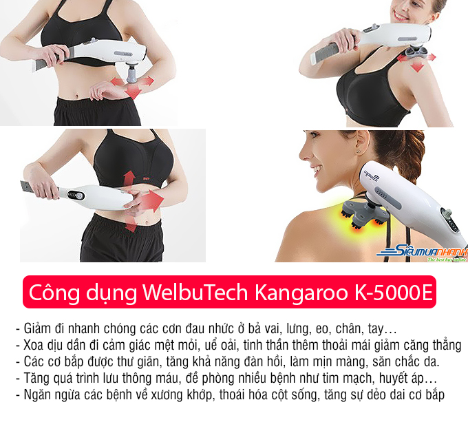 Máy massage cầm tay Welbutech Squirel Pin Sạc WHM-200 (Hàn Quốc)